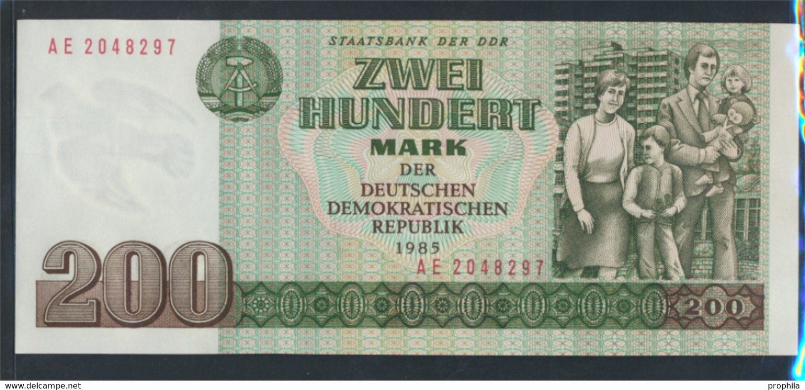 DDR Rosenbg: 364a, Kontrollnummer 7stellig, Computersatz, Nicht Ausgegeben Bankfrisch 1985 200 Mark (9810864 - 200 Mark