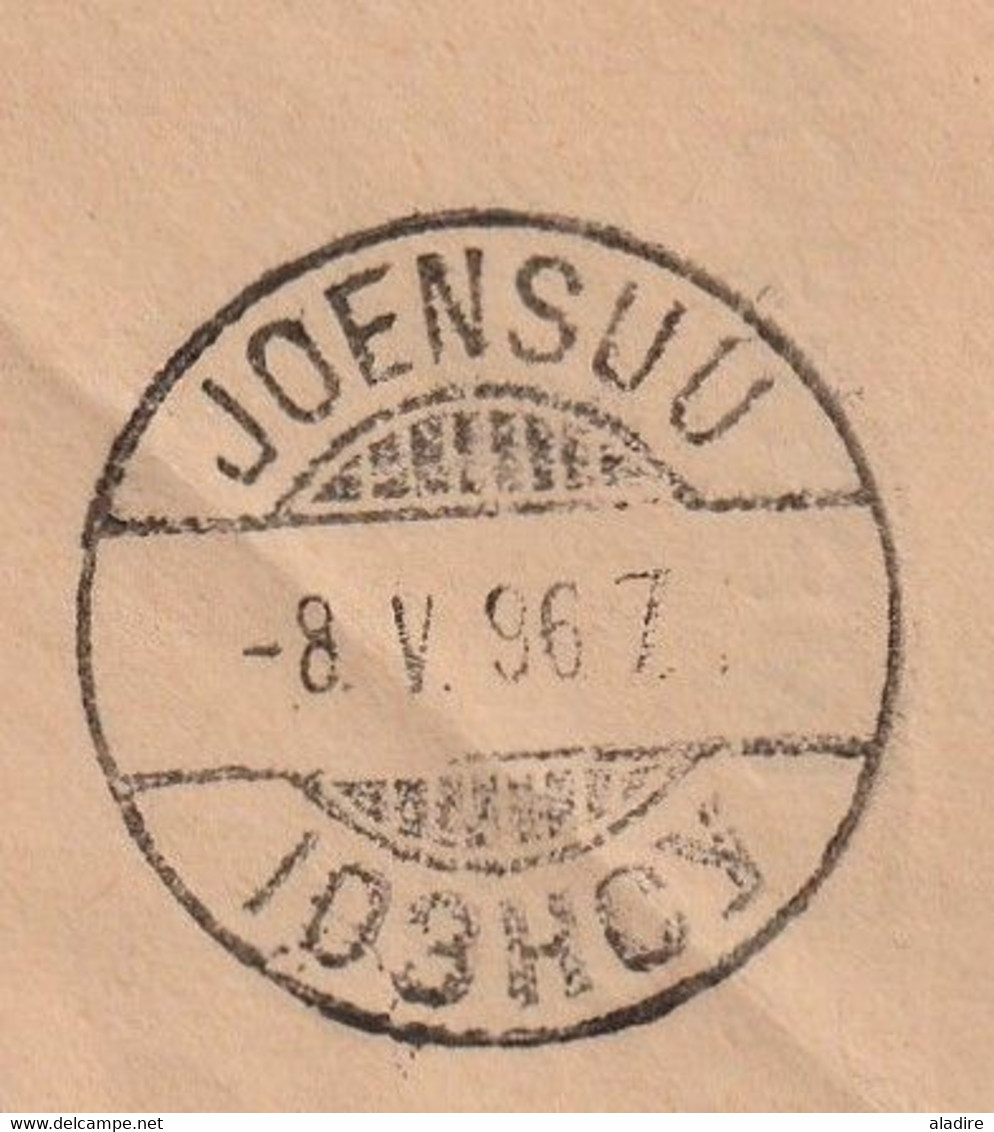 1896 - 5 Centimos Bleu Sur Enveloppe De MALAGA Espagne Vers Joensuu, Finlande Suomi Finland - Lettres & Documents