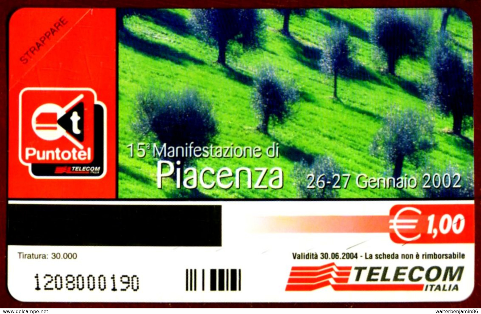 G 1522 24 C&C 3628 SCHEDA TELEFONICA NUOVA MAGNETIZZATA PIACENZA 2002 IL FRUTTO - Public Themes