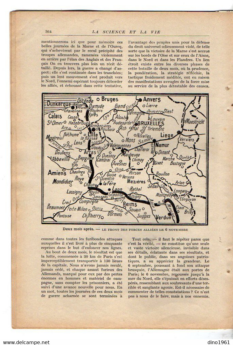 VP20.108 - Guerre 14 / 18 - Extrait De La Revue ¨ La Science Et La Vie ¨ La Lutte Sur Le Sol Français - Dokumente