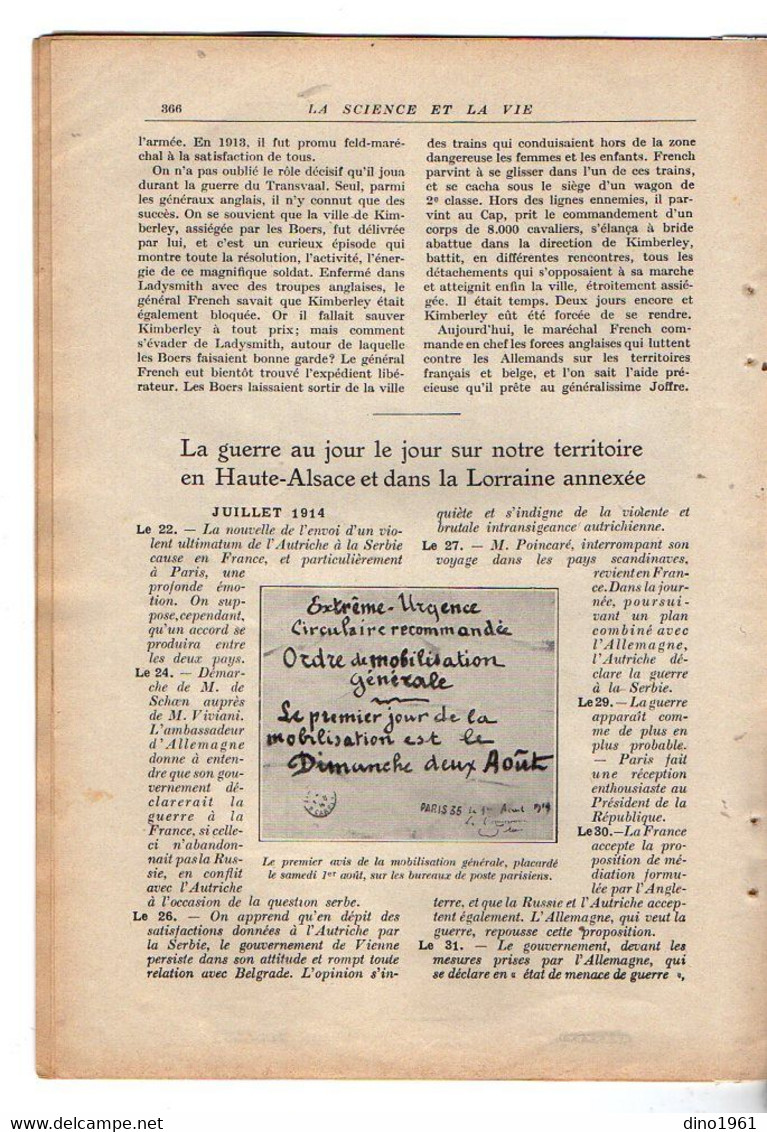 VP20.108 - Guerre 14 / 18 - Extrait De La Revue ¨ La Science Et La Vie ¨ La Lutte Sur Le Sol Français - Documenti