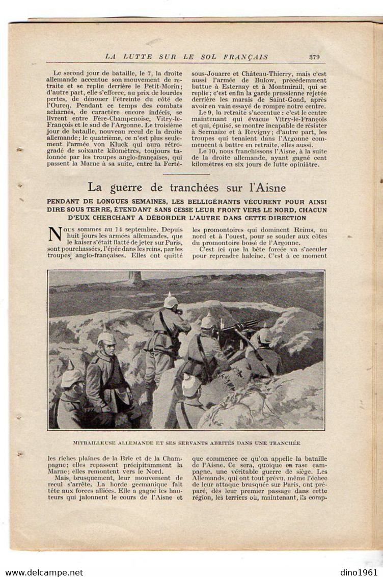 VP20.108 - Guerre 14 / 18 - Extrait de la Revue ¨ La Science et la vie ¨ La Lutte sur le sol Français