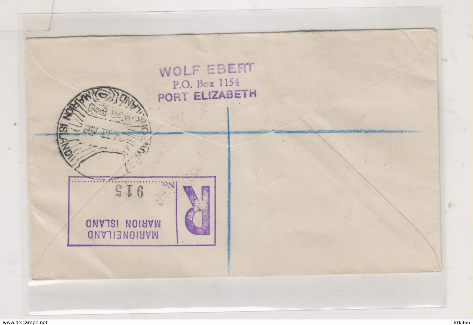 SOUTH AFRICA 1958 MARIONEILAND MARION ISLAND Nice Registered Airmail Cover To Germany - Airmail