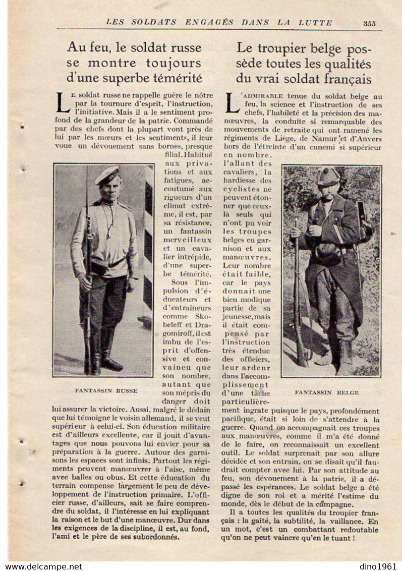 VP20.109 - Guerre 14 / 18 - Extrait De La Revue ¨ La Science Et La Vie ¨ Valeur Personnelle Des Soldats Engagés .... - Documents