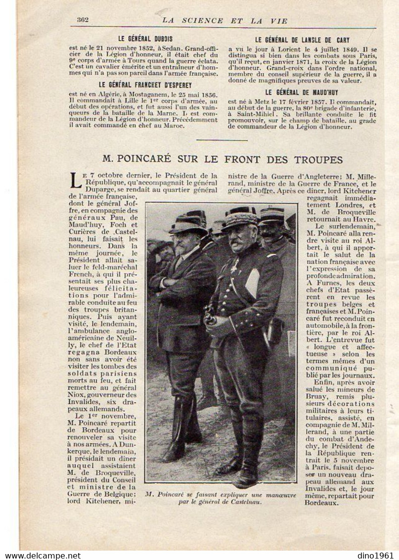 VP20.109 - Guerre 14 / 18 - Extrait de la Revue ¨ La Science et la vie ¨ Valeur Personnelle des Soldats Engagés ....