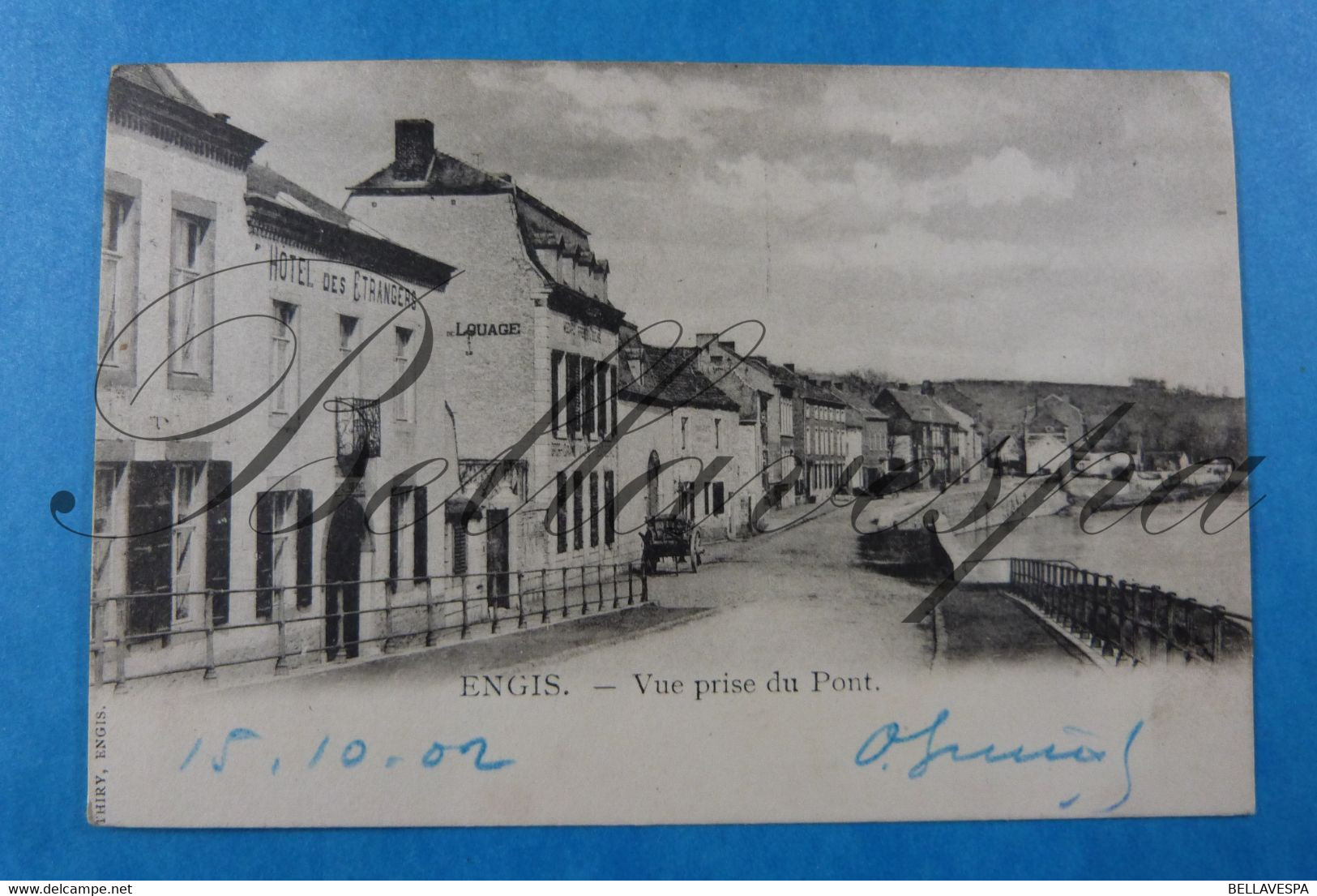 Engis. Vue Prise Du Pont.  Edit Thiry -1902-Hotel Des Etrangers-De Louage. Gris Grains.. - Engis
