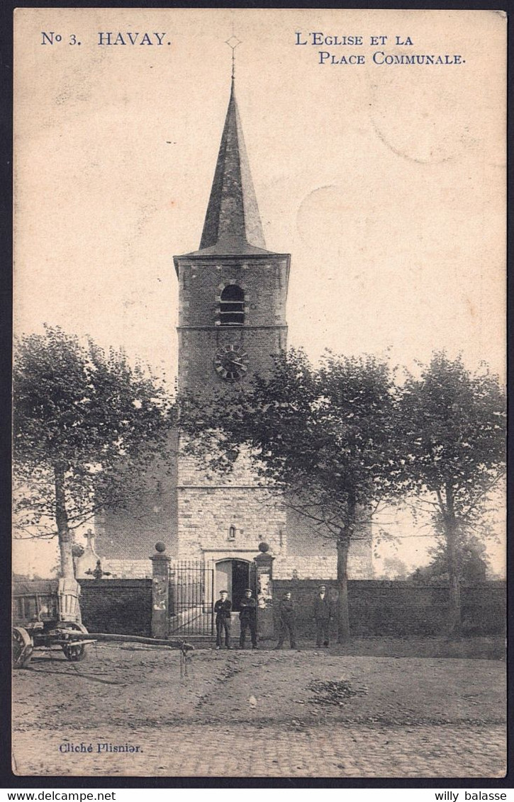 +++ CPA - HAVAY - Eglise Et Place Communale  // - Quevy