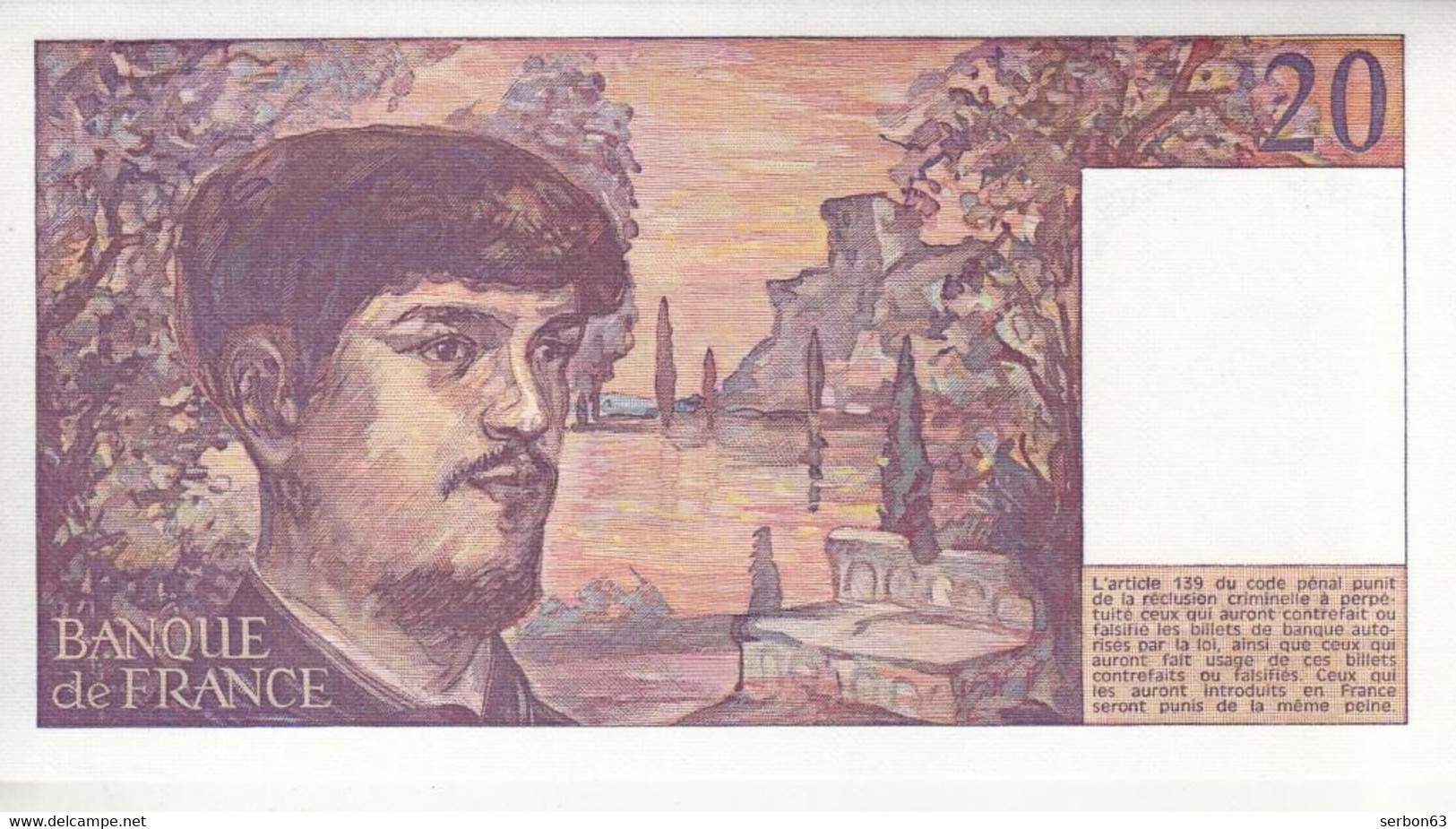 20 FRANCS DEBUSSY - TYPE 1980 - N.016 N° 463465 ANNÉE 1986 NEUF - VOIR SCAN - 20 F 1980-1997 ''Debussy''