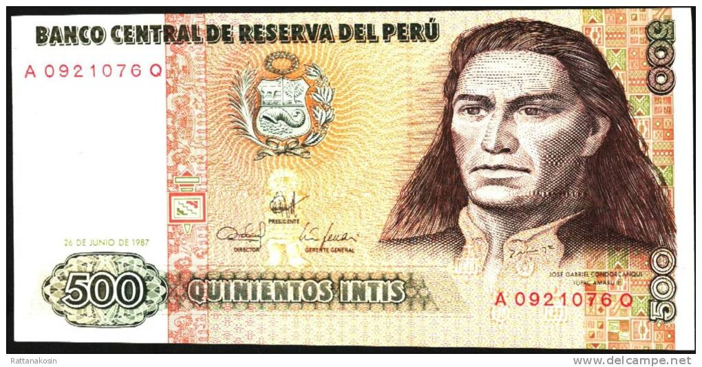 PERU     P134b  500  INTIS 1987  #A/Q     UNC. - Pérou