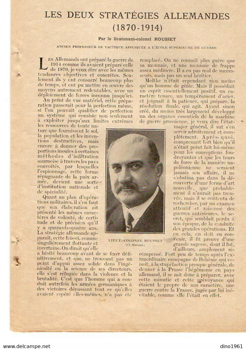 VP20.113 - Guerre 14 / 18 - Extrait De La Revue ¨ La Science Et La Vie ¨ Les Origines De La Guerre Par Mr G. HANOTAUX - Documentos