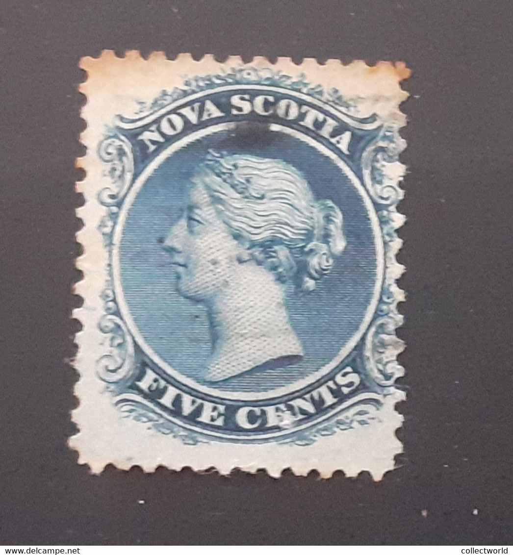 NOVA SCOTIA N°7 FIVE CENTS BLUE USED - Oblitérés