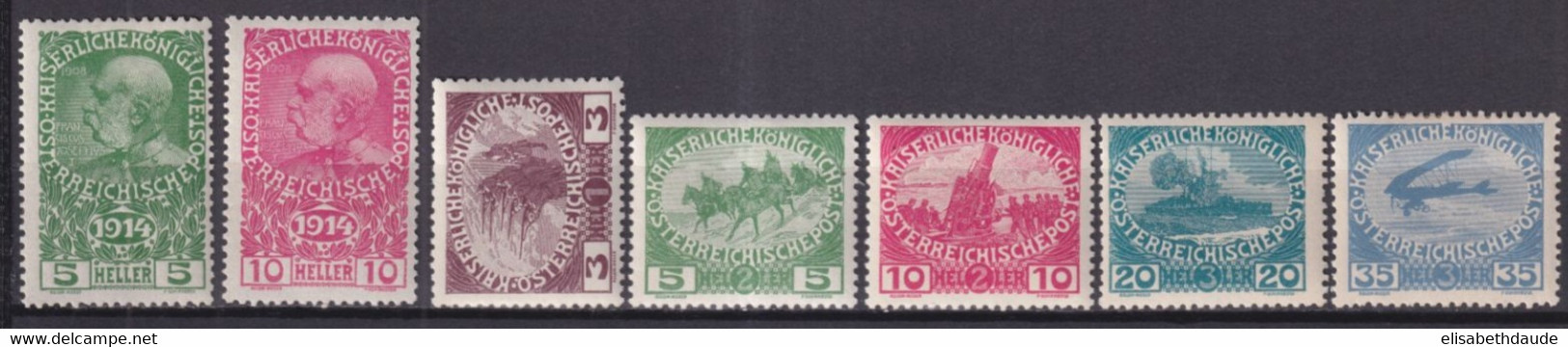 AUTRICHE - 1914/1915 - YVERT N° 136/142 * MLH - COTE = 18.5 EUR. - Unused Stamps