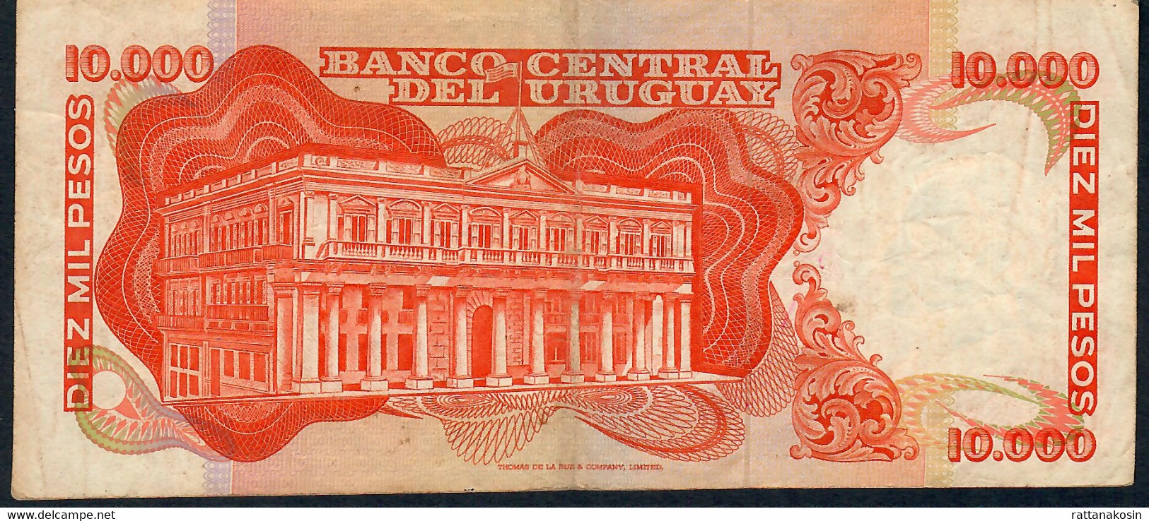 URUGUAY P53a 10000 Or 10.000 PESOS  1973 Serie A     VF NO P.h. - Uruguay