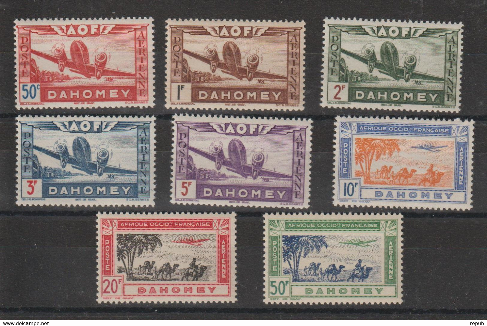 Dahomey 1942 Avions PA 10-17, 8 Val ** MNH - Unused Stamps