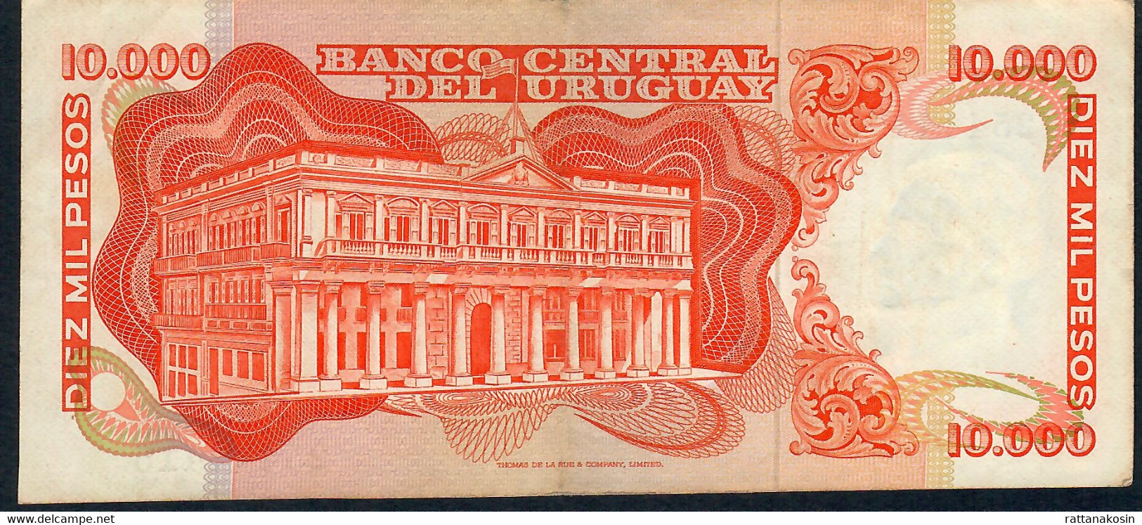 URUGUAY P53b 10000 Or 10.000 PESOS  1979 Serie B  8 Digits    VF NO P.h. - Uruguay