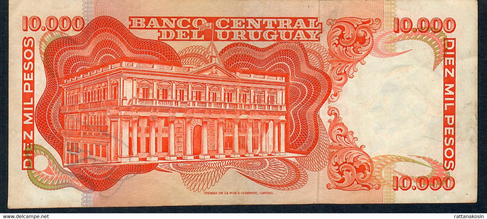 URUGUAY P53b 10000 Or 10.000 PESOS  1979 Serie B  7 Digits    VF NO P.h. - Uruguay