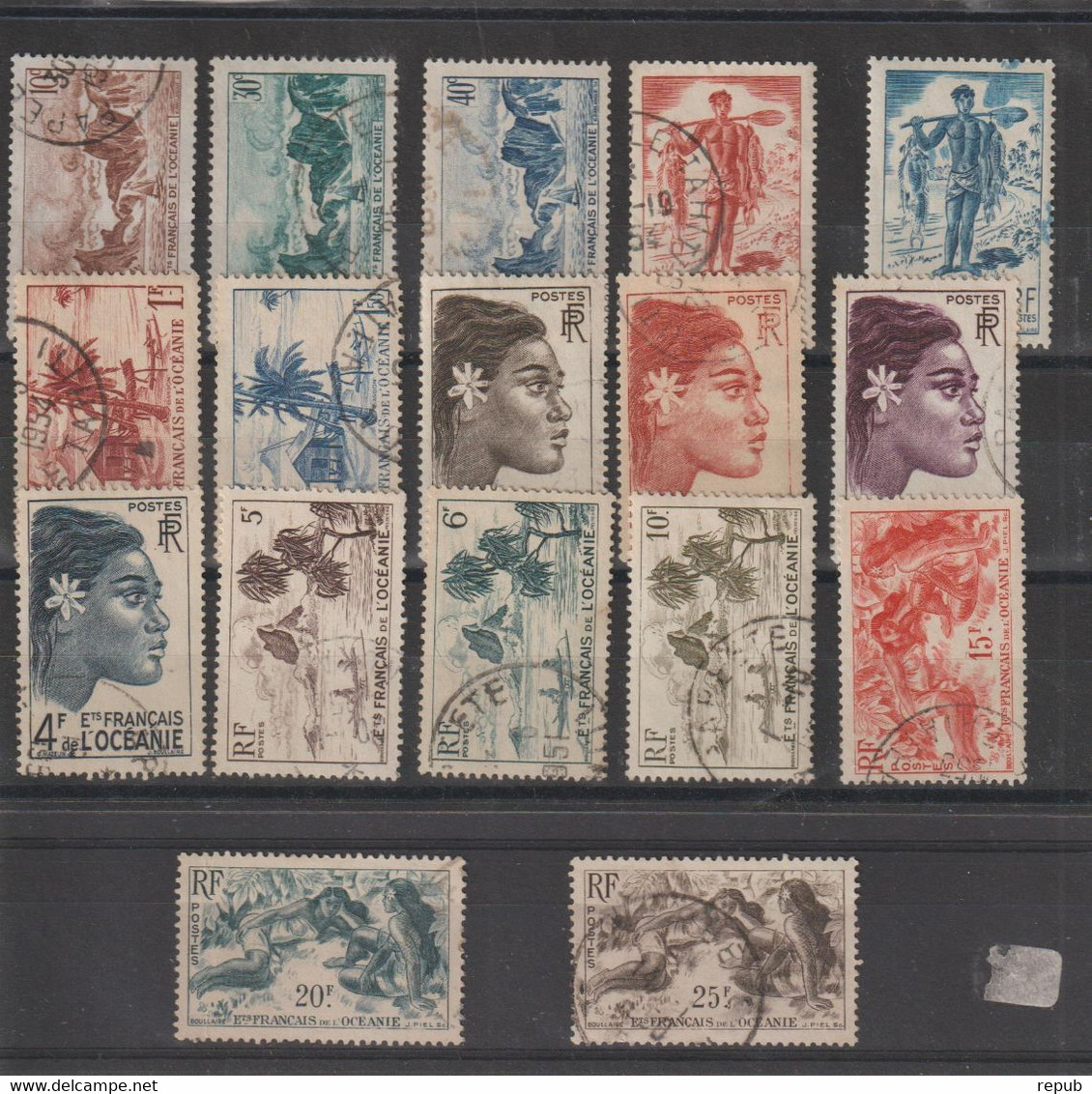 Océanie 1948 Série Courante 182-200 Sauf 186 Et 189, 17 Val Oblit Used - Used Stamps