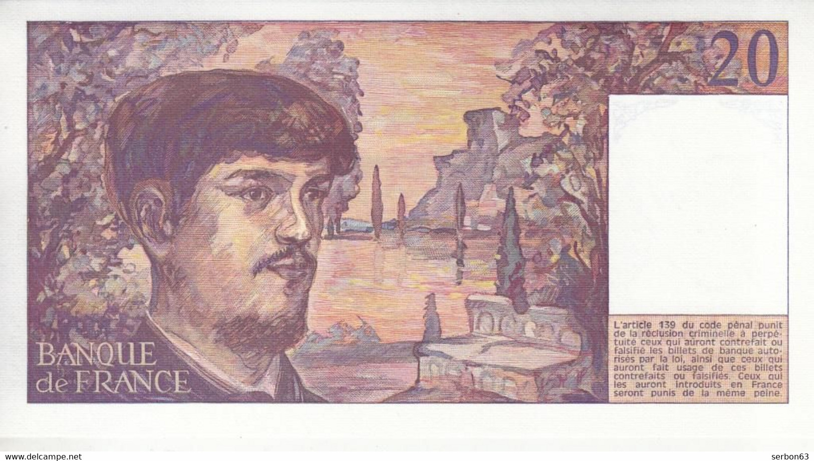 20 FRANCS DEBUSSY - TYPE 1980 - N.023 N° 125806 ANNÉE 1988 NEUF - VOIR SCAN - 20 F 1980-1997 ''Debussy''