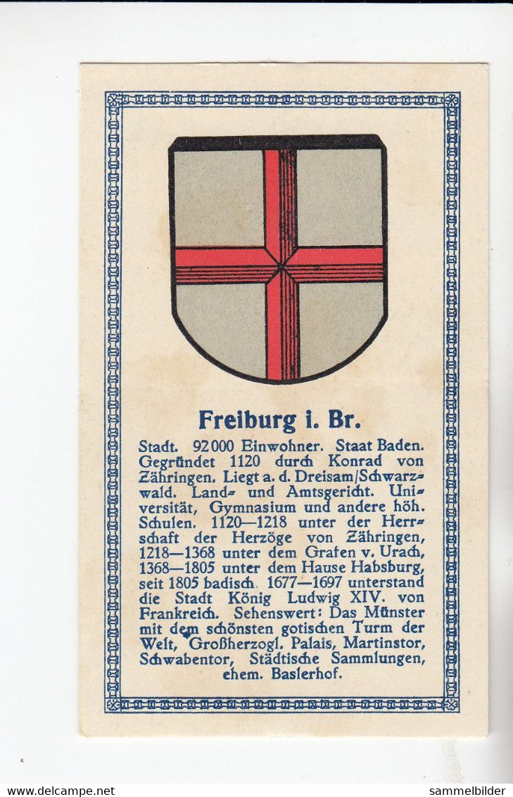 Abdulla Deutsche Städtewappen Freiburg I. Br. Von 1928 - Sammlungen & Sammellose