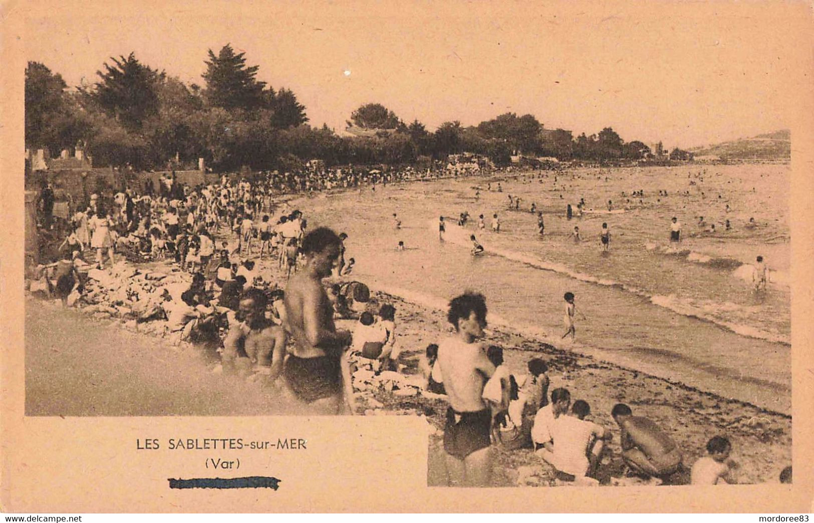 CPA / LA SEYNE SUR MER / LES SABLETTES SUR MER / LA PLAGE PANTECOTE 1946 - La Seyne-sur-Mer