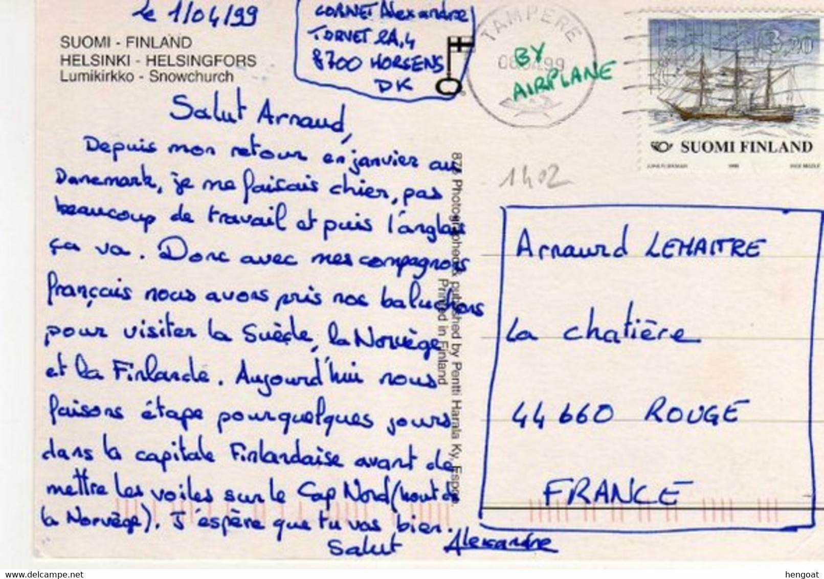 Timbre , Stamp Yvert N° 1402 " Bateau : Voilier "  Sur Cp , Carte , Postcard Du 06/04/99 - Cartas & Documentos