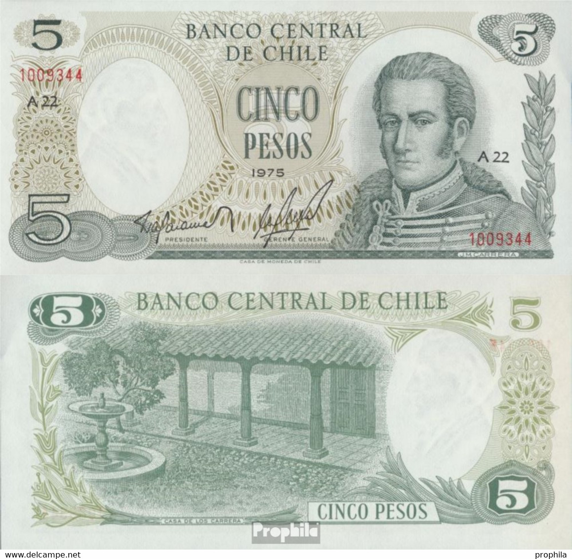 Chile Pick-Nr: 149a Bankfrisch 1975 5 Pesos - Chili