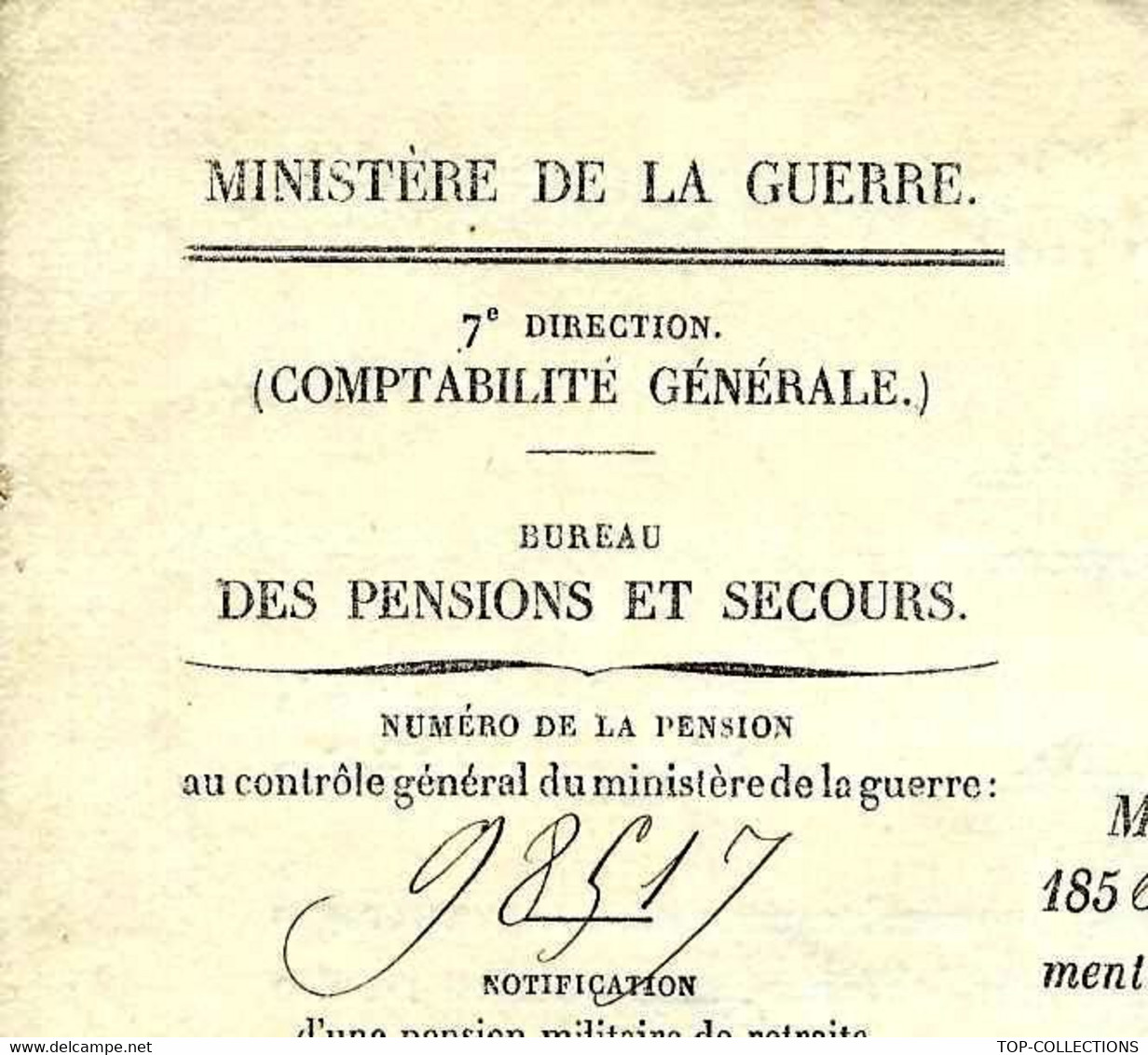 1856 MINISTERE DE LA GUERRE FIXATION PENSION Brigadier Plassat St Benoit Du Sault (Indre) 3 Signatures VOIR SCANS - Historical Documents