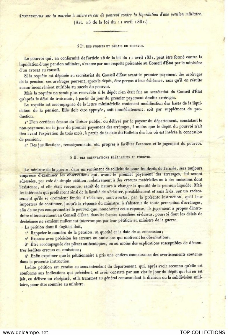 1856 MINISTERE DE LA GUERRE FIXATION PENSION Brigadier Plassat St Benoit Du Sault (Indre) 3 Signatures VOIR SCANS - Historical Documents