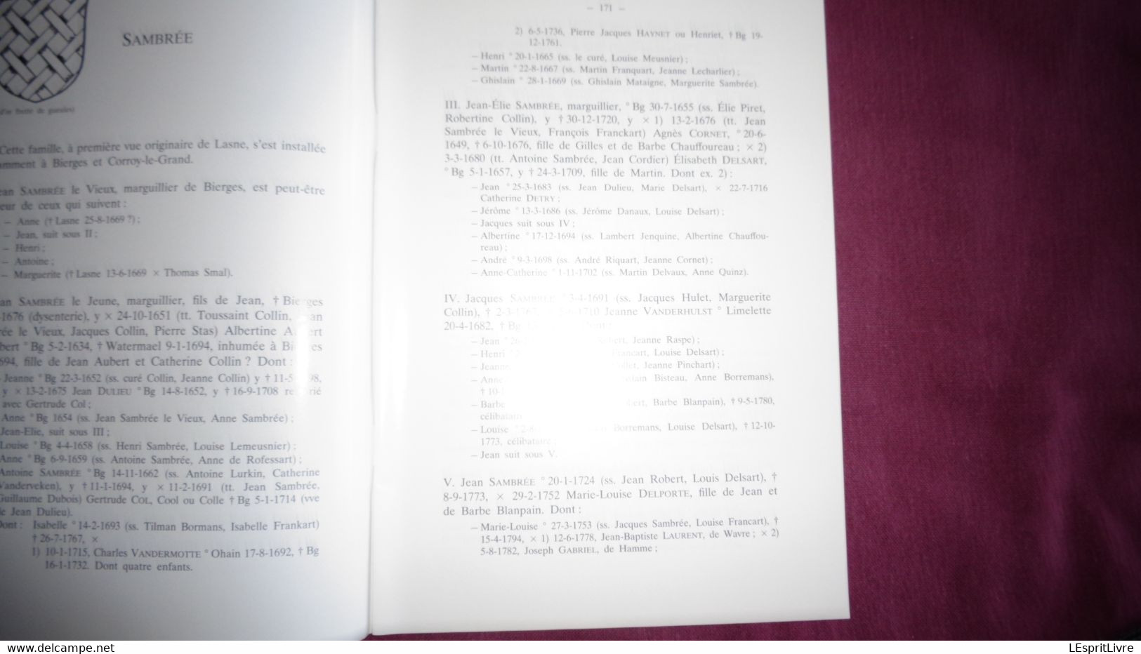 WAVRIENSIA N° 6 Année 1991 Régionalisme Brabant Wallon Wavre Généalogie Sambrée De Bodenghien Lemort Le Riche Overijse - Belgium