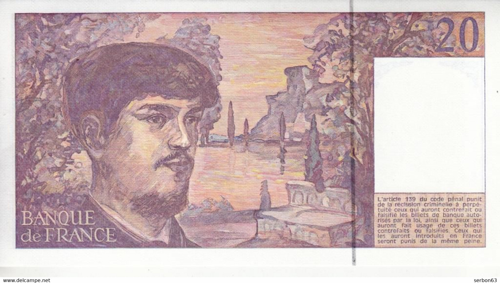 20 FRANCS DEBUSSY - TYPE 1980 A FIL - H.027 N° 120955 ANNÉE 1990 NEUF - VOIR SCAN - 20 F 1980-1997 ''Debussy''