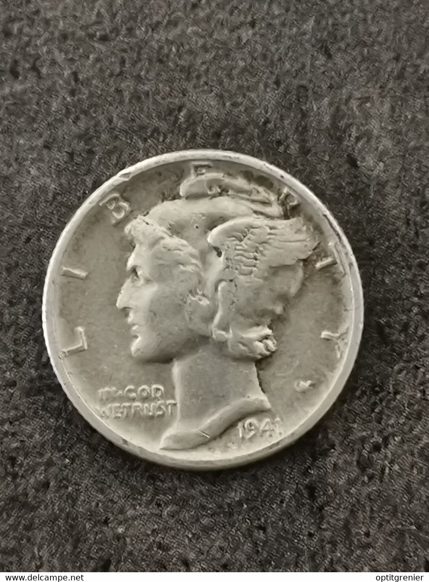 10 CENTS / 1 MERCURY DIME ARGENT 1941 PHILADELPHIE USA / SILVER - 1916-1945: Mercury