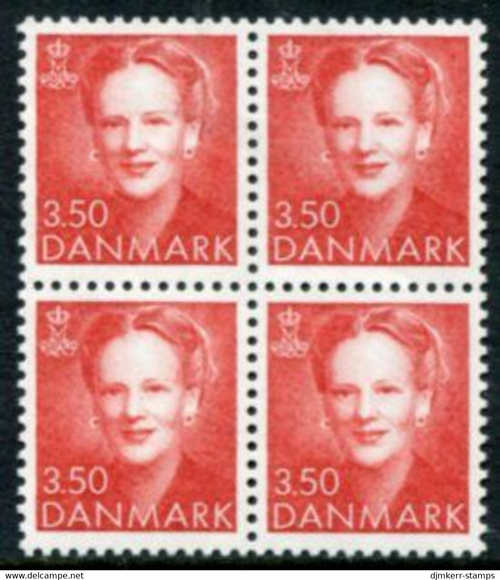 DENMARK 1990 Definitive: Queen Margarethe 3.50 Kr Block Of 4 MNH / **..   Michel 973 - Ongebruikt