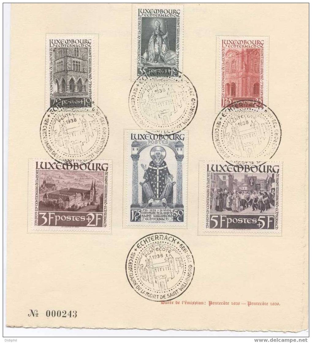 LUXEMBOURG CARNET NUMEROTE EMIS POUR LA PENTECOTE 1939 AVEC LA SERIE 300/305 - Cartes Commémoratives