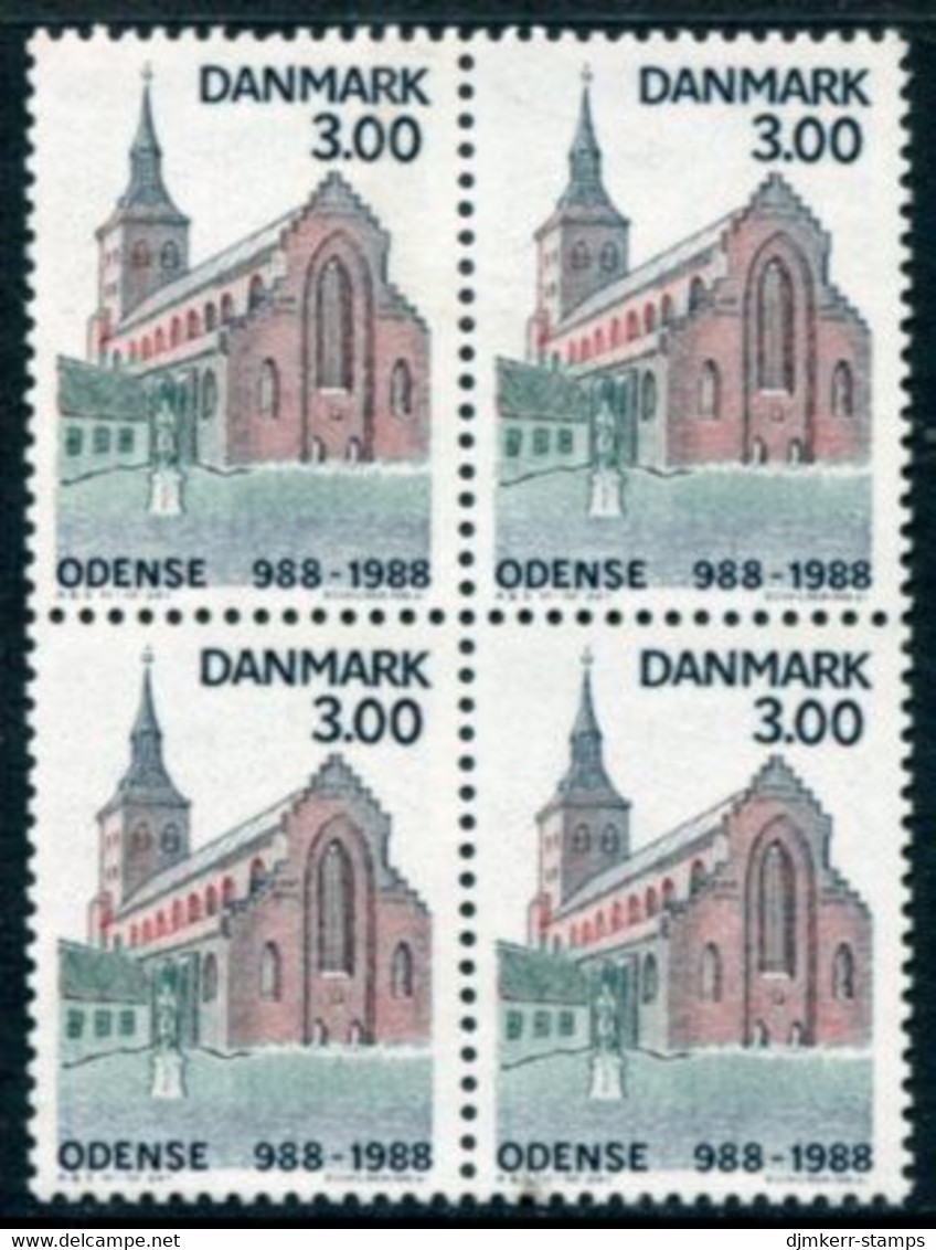 DENMARK 1988 Millenary Of Odense Block Of 4 MNH / **..   Michel 917 - Unused Stamps