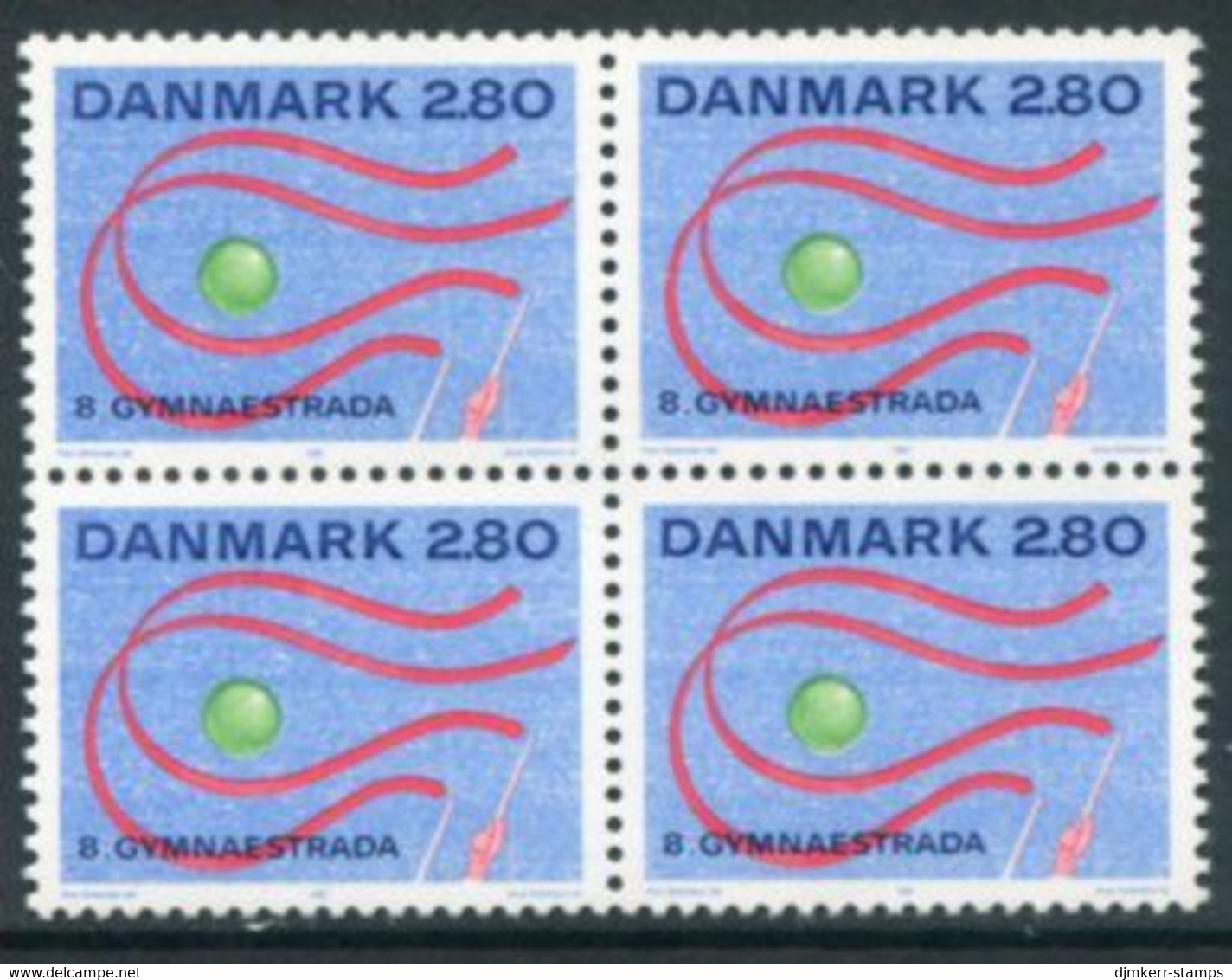 DENMARK 1987 Gymnaestrada Block Of 4 MNH / **.   Michel 897 - Gebraucht