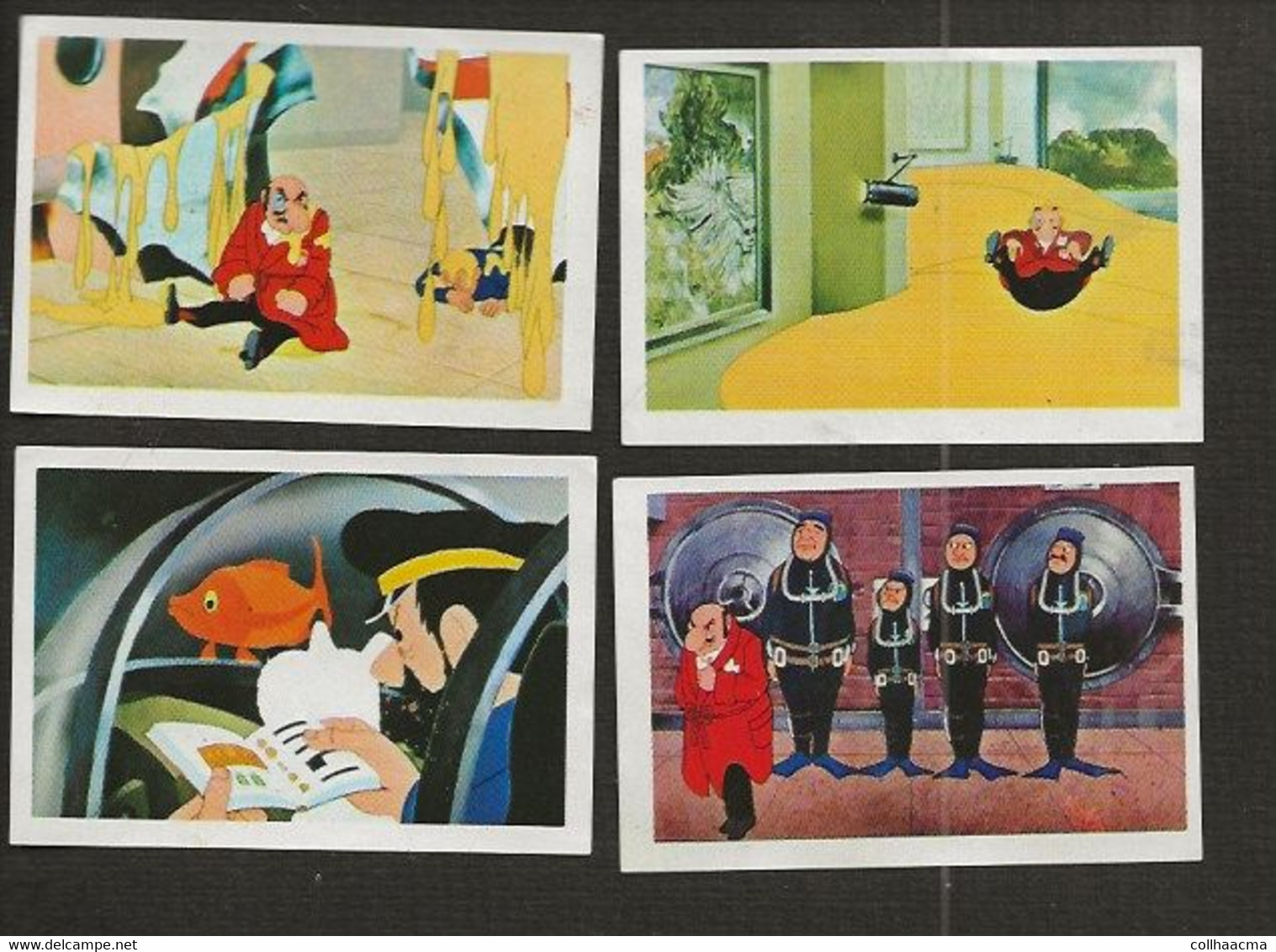 Chromo Vignette Image < " TINTIN ET LE LAC AUX REQUINS " ( Lot De 4 ) N° 135 137 139 140 <  Raymond Leblanc 1973 - Tintin