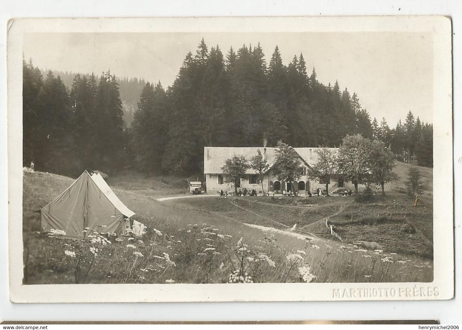 38 Isère Carte Photo Martinotto Frères Grenoble Maison Forestière Camping Col De La Charmette - Grenoble