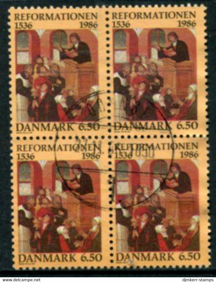 DENMARK 1986 Reformation 450th Anniversary Block Of 4 Used.   Michel 886 - Oblitérés