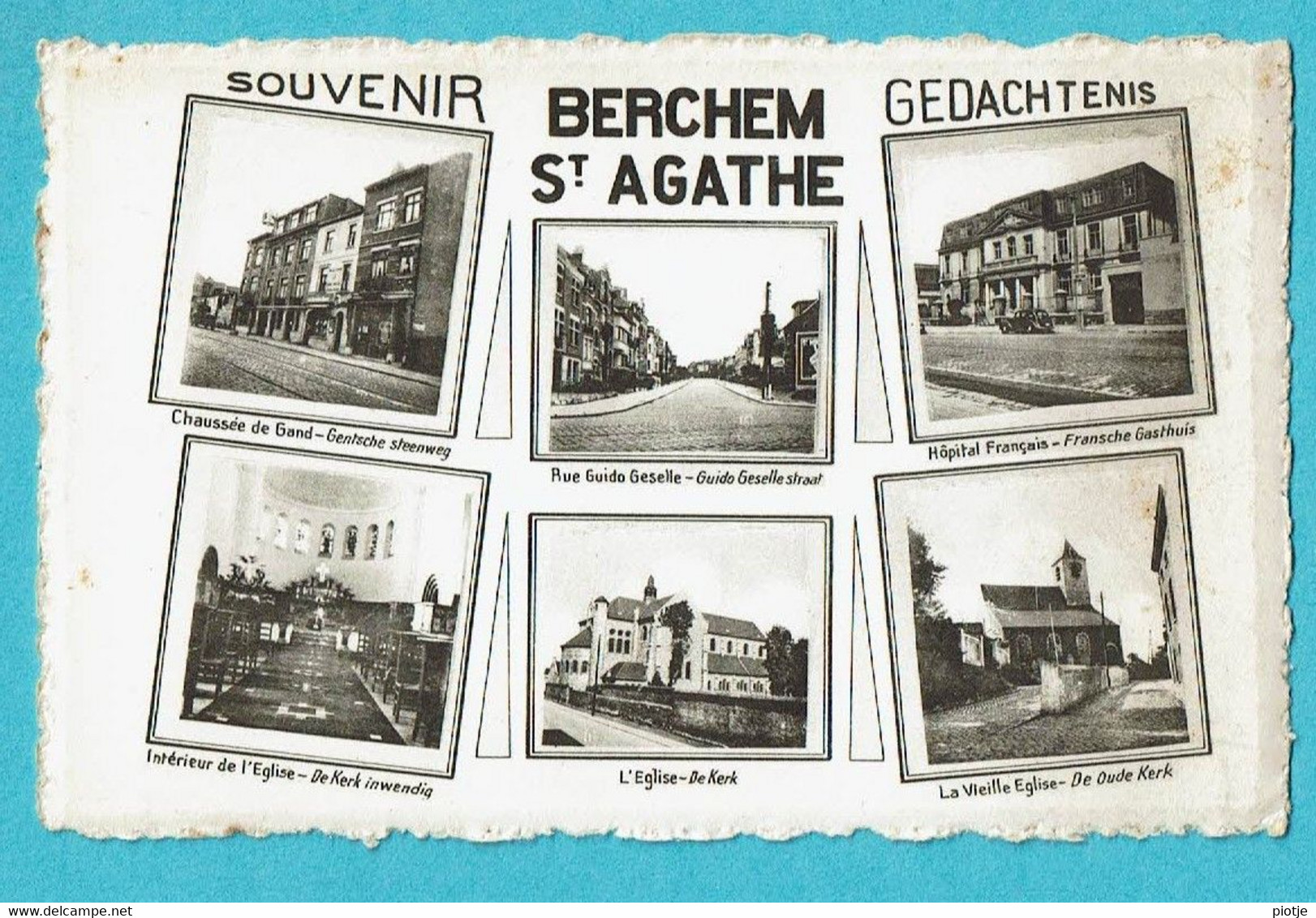 * Sint Agatha Berchem Ste Agathe (Brussel - Bruxelles) * (Librairie Ch. Buyck) Souvenir, église, Hopital, Old, Rare - St-Agatha-Berchem - Berchem-Ste-Agathe