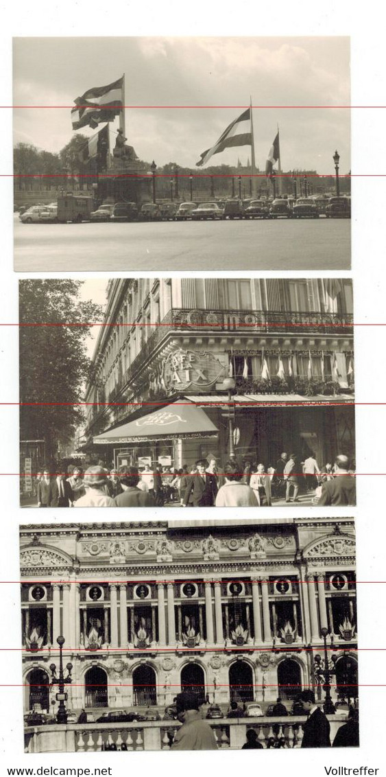 9x Orig. Foto 1963 Ortspartie Paris, Cafe De La Paix, Geschäfte, Plätze, Herrliche Auto Oldtimer, Classic Car - Ile-de-France