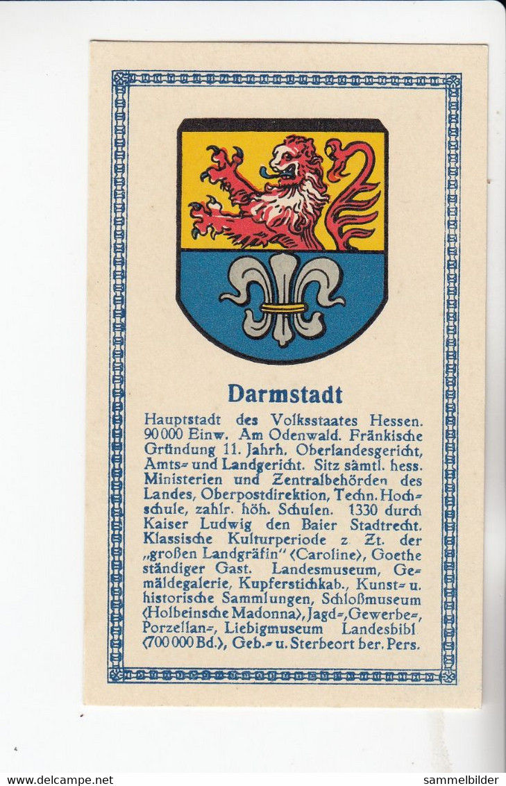Abdulla Deutsche Städtewappen Darmstadt     Von 1928 - Verzamelingen & Kavels