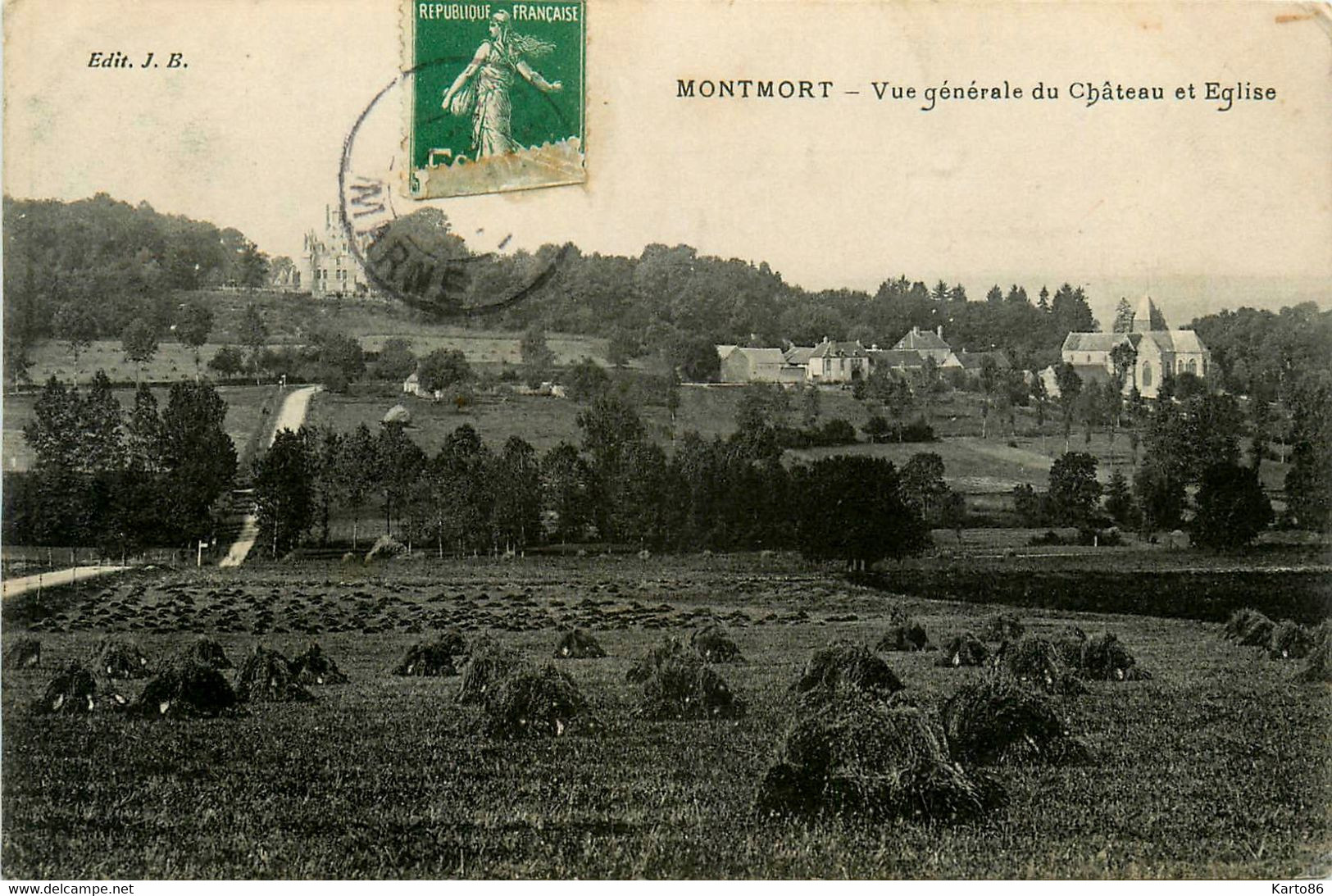 Montmort * Vue Générale Du Village , Château Et église - Montmort Lucy