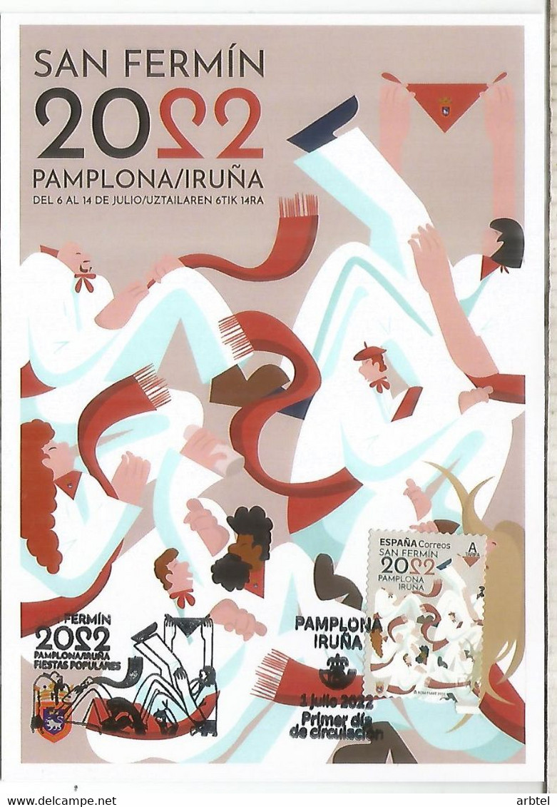 PAMPLONA NAVARRA SAN FERMIN 2022 MAT PRIMER DIA - Covers & Documents