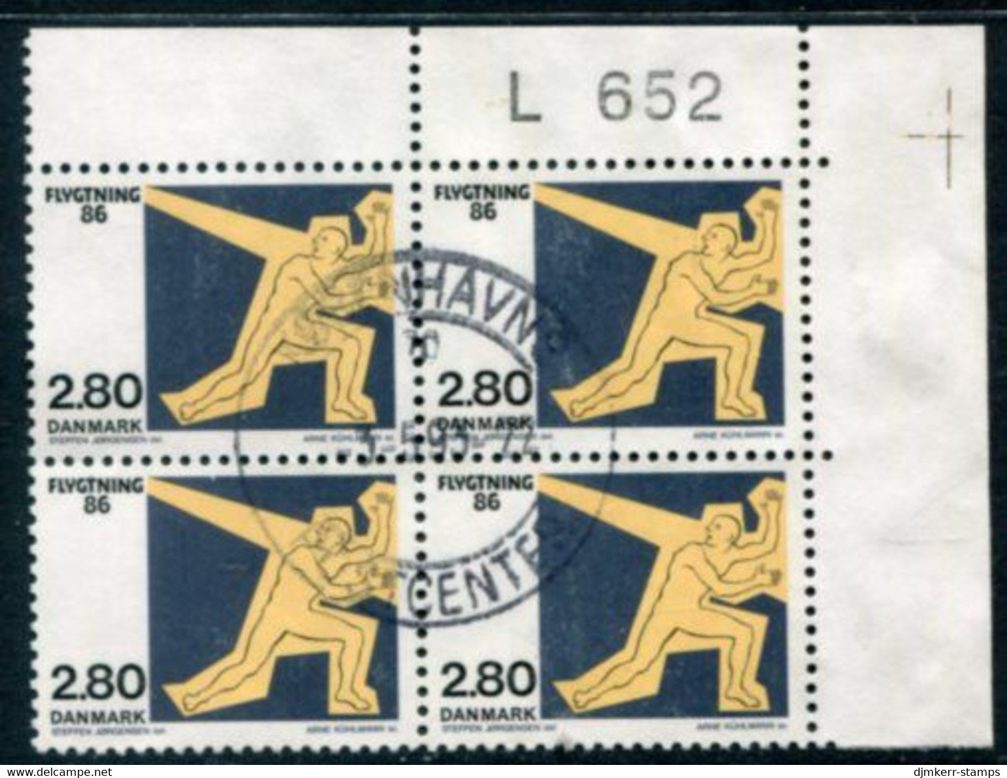 DENMARK 1986 Refugee Aid Block Of 4 Used.   Michel 884 - Used Stamps