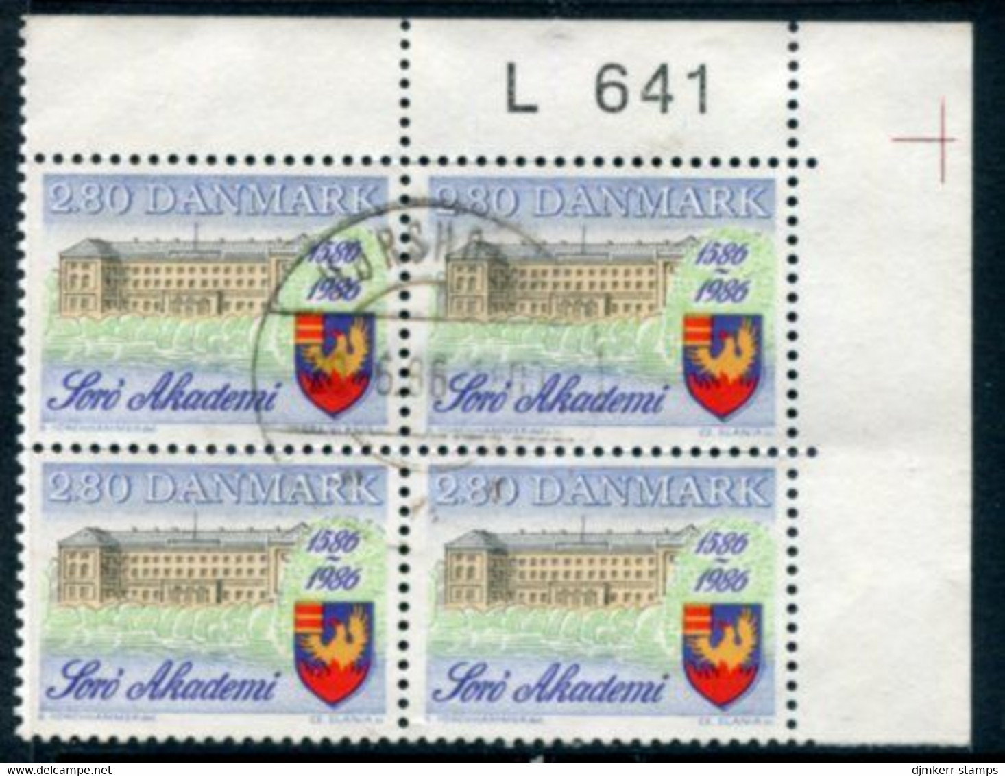 DENMARK 1986 Sorø Grammar School Block Of 4 Used.   Michel 865 - Used Stamps