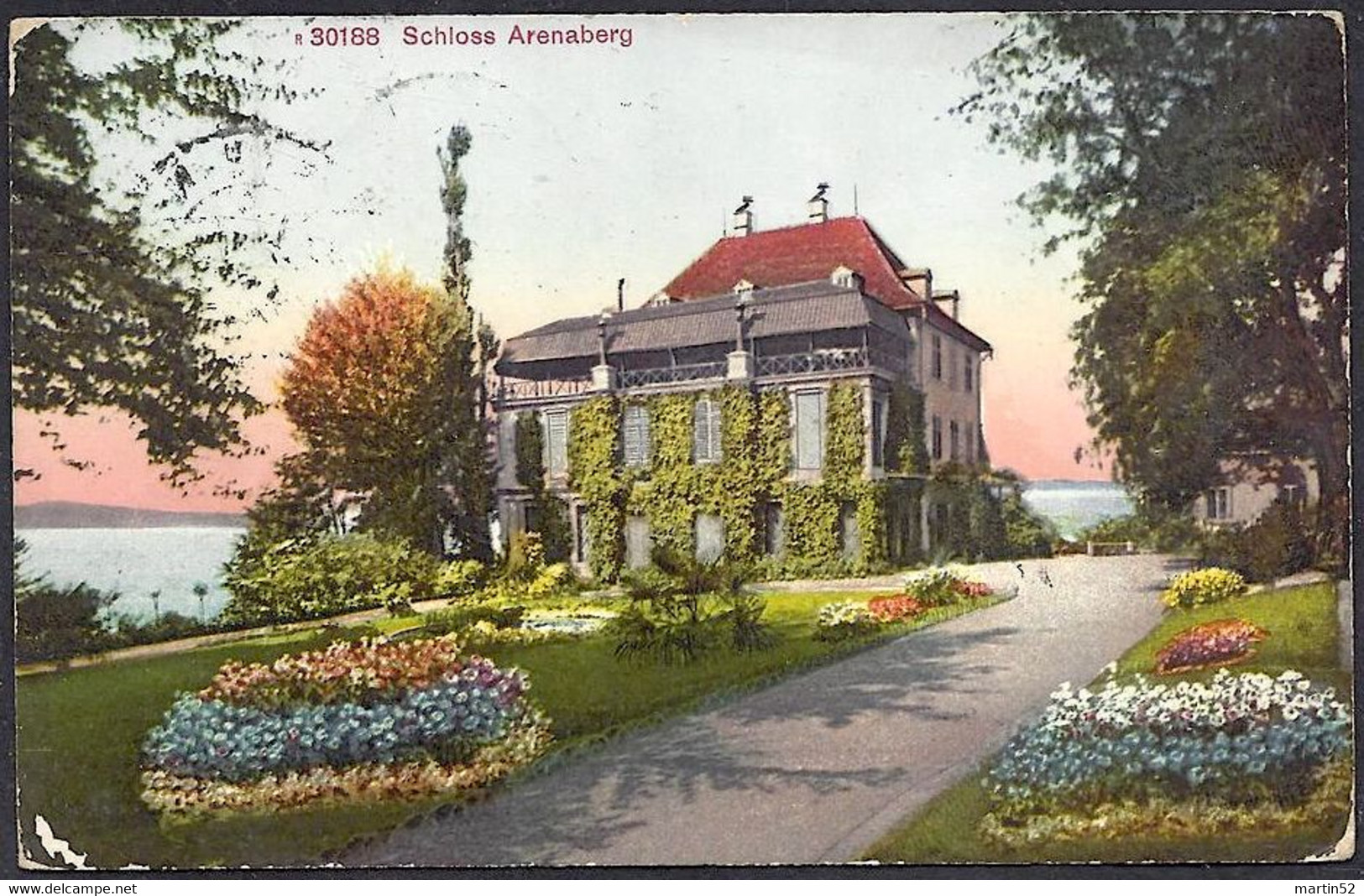 Schweiz Suisse 1921: Bild-PK CPI "Schloss Arenaberg" (heute Napoleon Museum Arenenberg) O STEIN 21.IX.21 (SCHAFFHAUSEN) - Salenstein