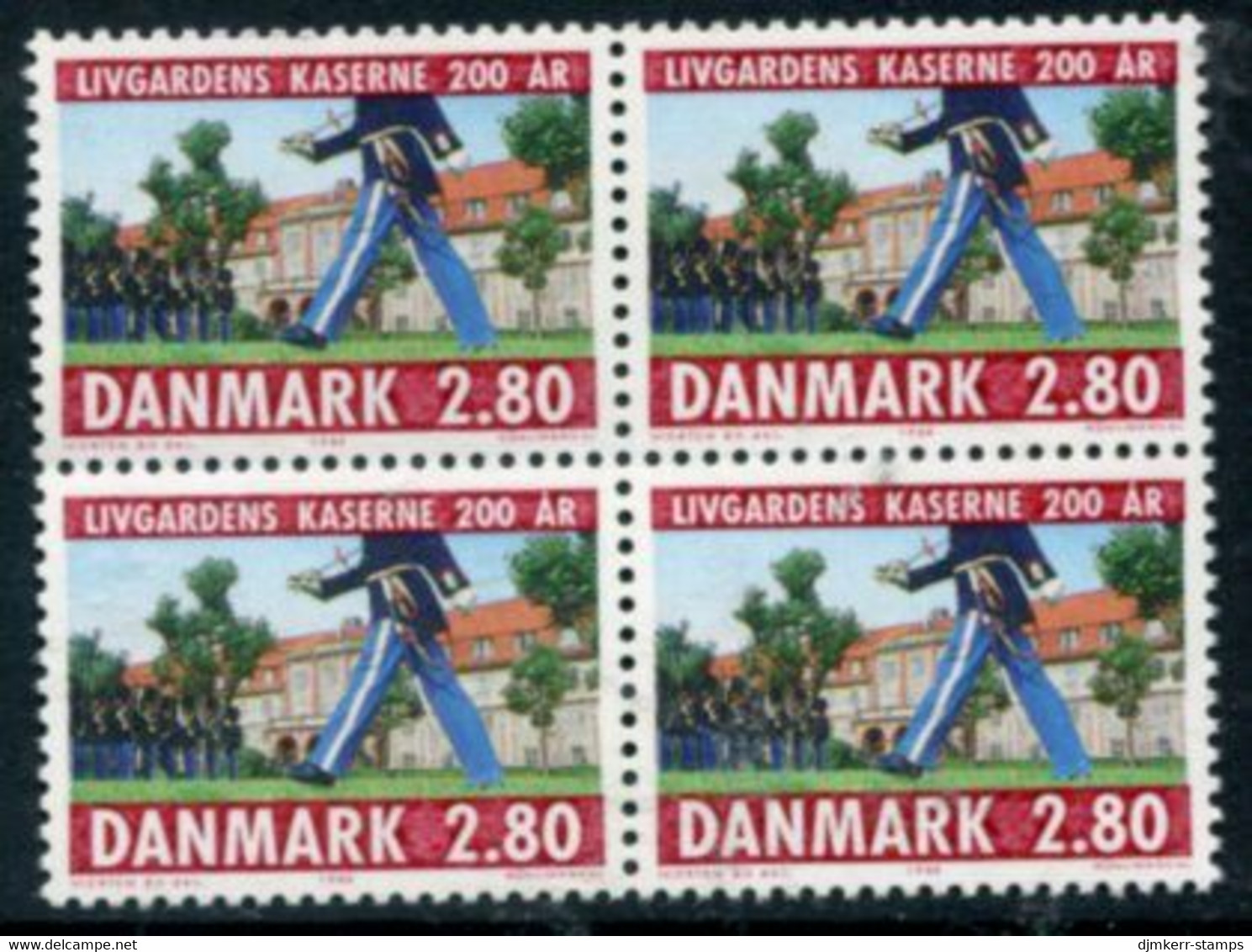 DENMARK 1986 Bicentenary Of Lifeguard Barracks Block Of 4 MNH / **.   Michel 864 - Ongebruikt