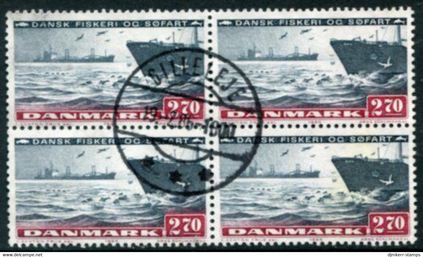 DENMARK 1984 Shipping And Fishing 2.70 Kr. Block Of 4 Used.   Michel 813 - Gebruikt