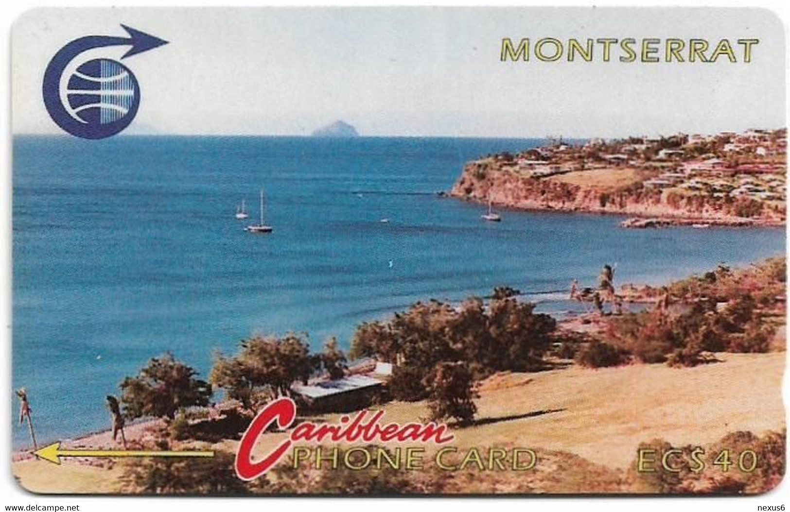 Montserrat - C&W (GPT) - Bay With Redonda - 3CMTC - 1991, 40$, 10.500ex, Used - Montserrat