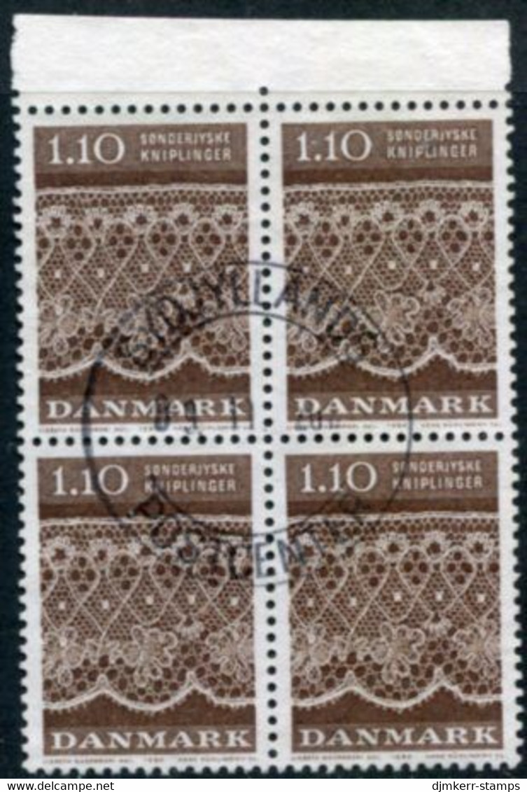 DENMARK 1980 Danish Lace 1.10 Kr.. Block Of 4 Used   Michel 715 - Used Stamps